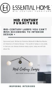 Essential Home - Mid Century Lamps you can't miss according to Interior Design +