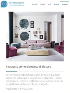 TID - Il tappeto come elemento di decoro